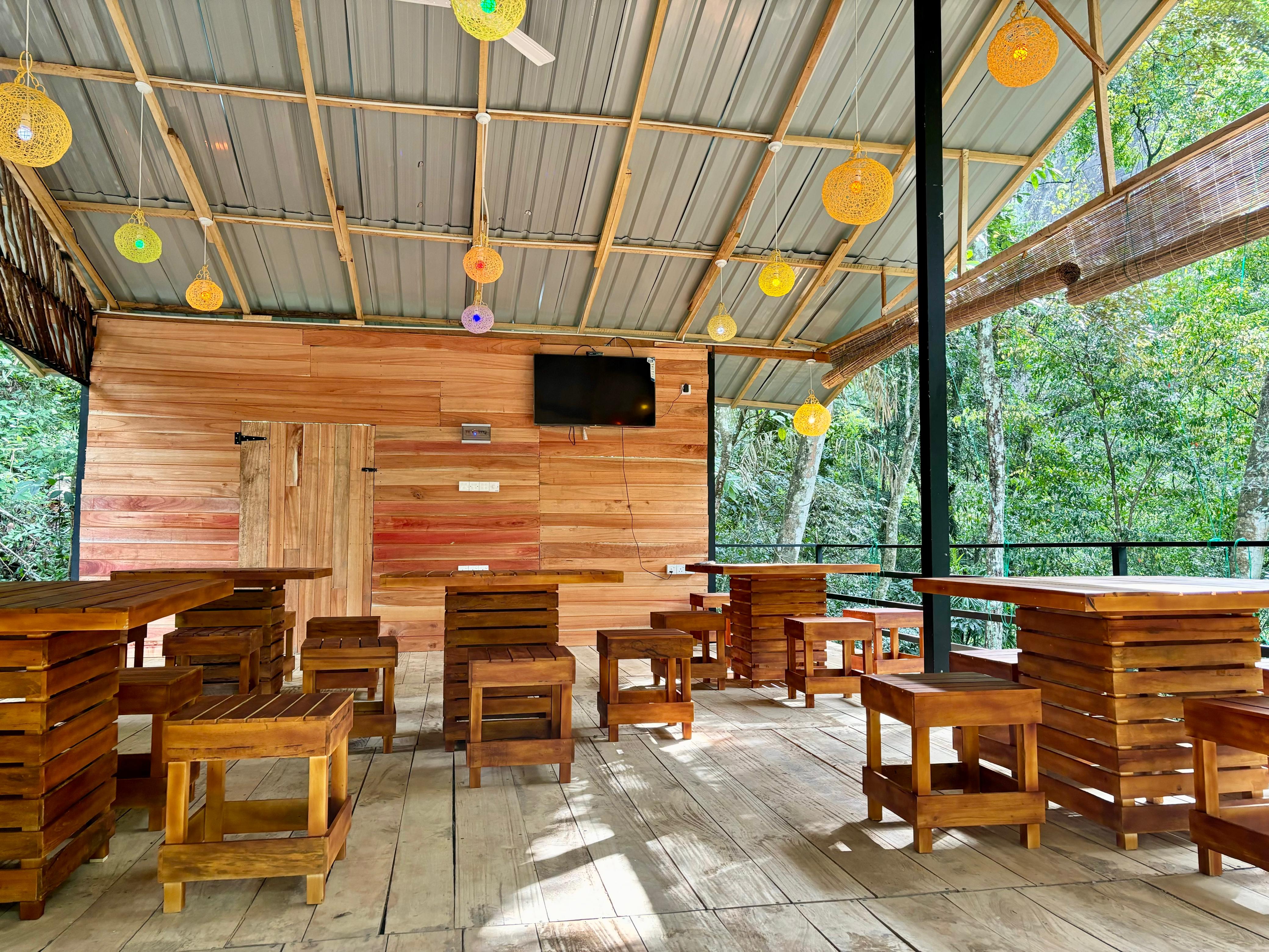 Natural rock pool and stream by the villa